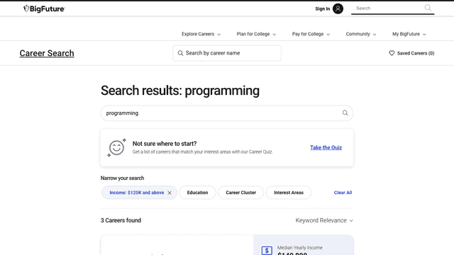 BigFuture Career Search