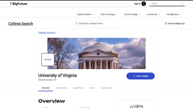 BigFuture College Search Profiles