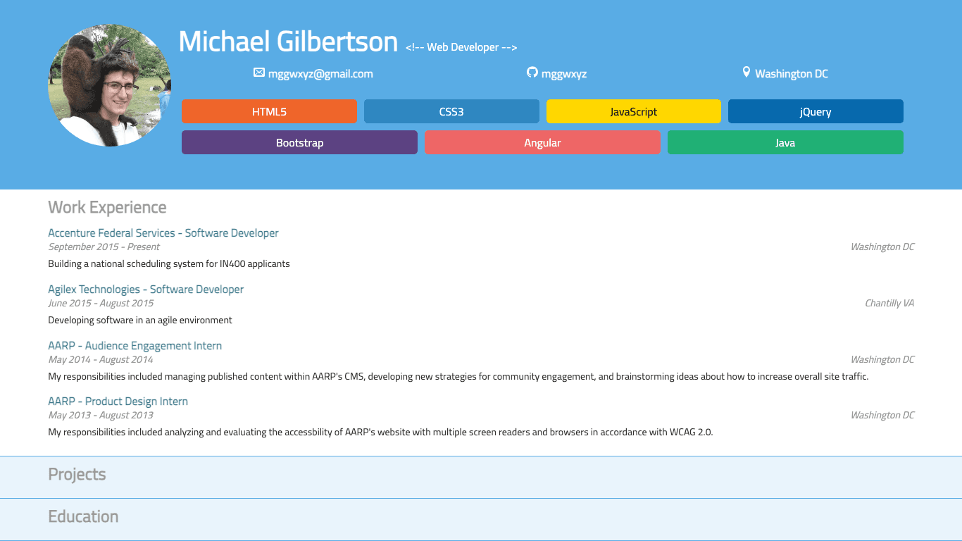 Resume - Udacity Project
