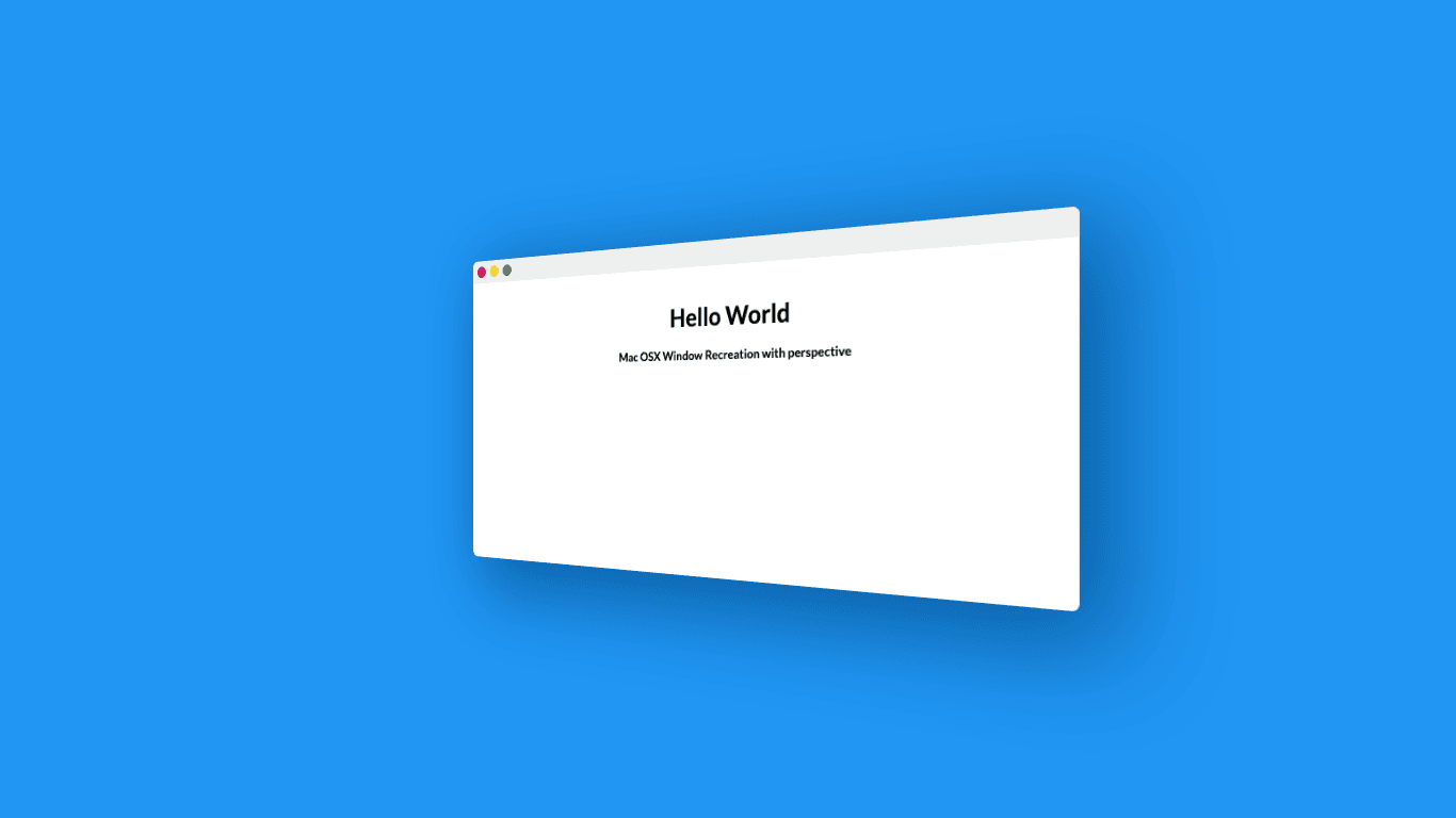 MacOS Window with Perspective
